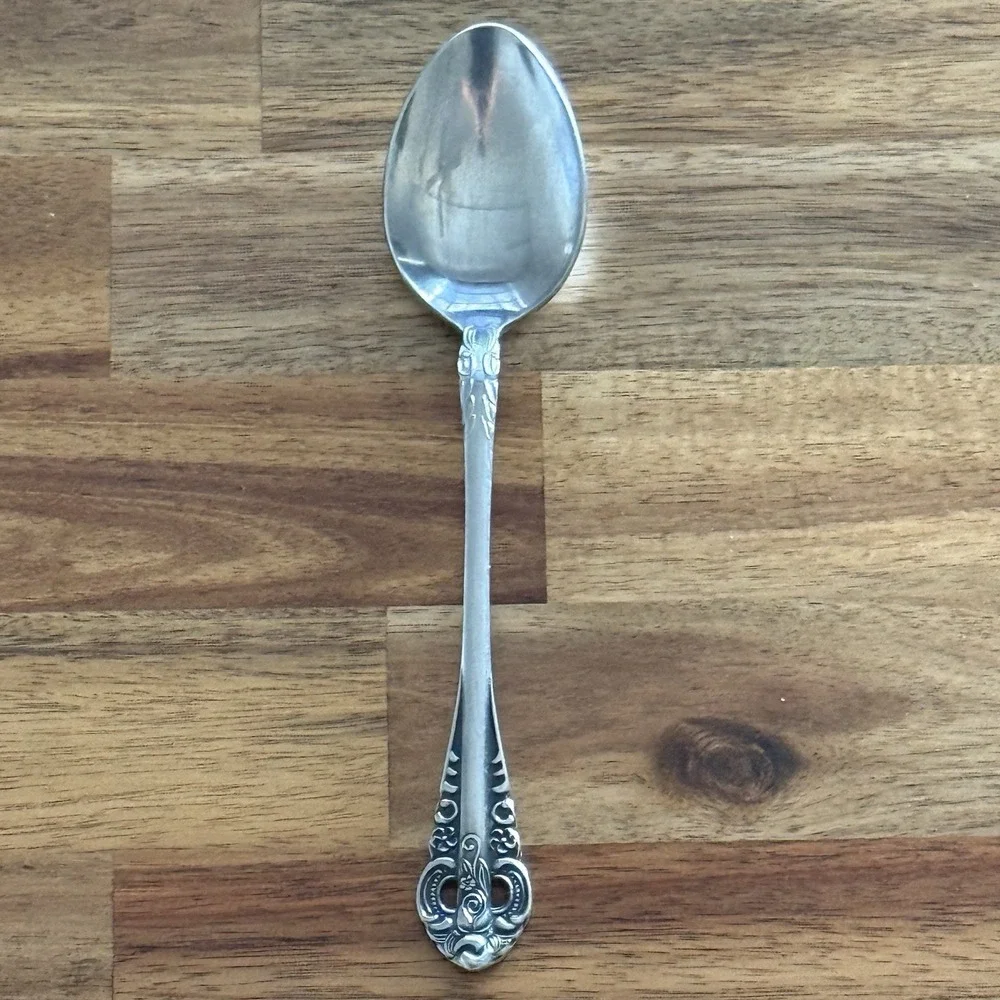 National Silver DYNASTY II Stainless Japan NS Pierced‎ Handle Spoon